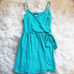 Aqua Tie Front Dress